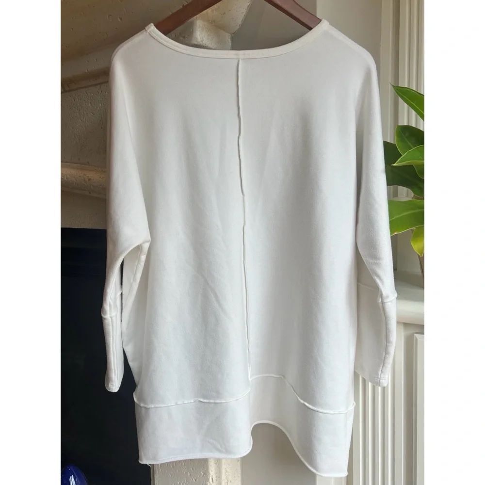Spanx Women's White Dolman Pullover Sweater 3/4 Sleeve T-Shirt Size Large - Picture 7 of 12